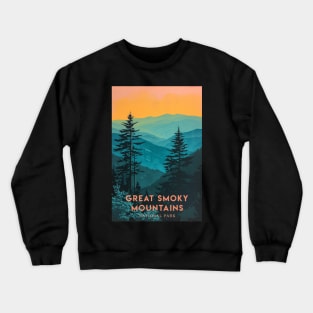 Great Smoky Mountains national park travel poster Crewneck Sweatshirt